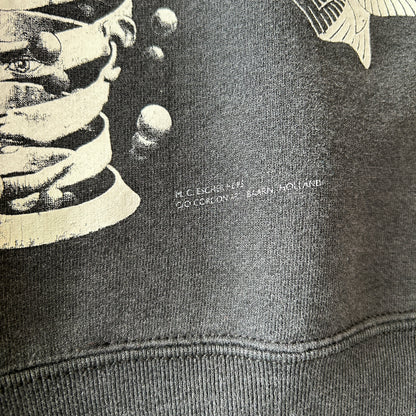 90's M.C.Escher エッシャー アート マルチプリントスウェット ONEITA ブラック(L)/C1598S-SO