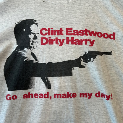 90's Warner Bros 映画「Dirty Harry」ムービー Tシャツ クリント・イーストウッド グレー(L)/C0893T-SO