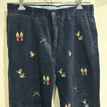 00's Polo RALPH LAUREN corduroy pants コーデュロイパンツ 刺繍 ブラック (32 30)/A9642P-SO