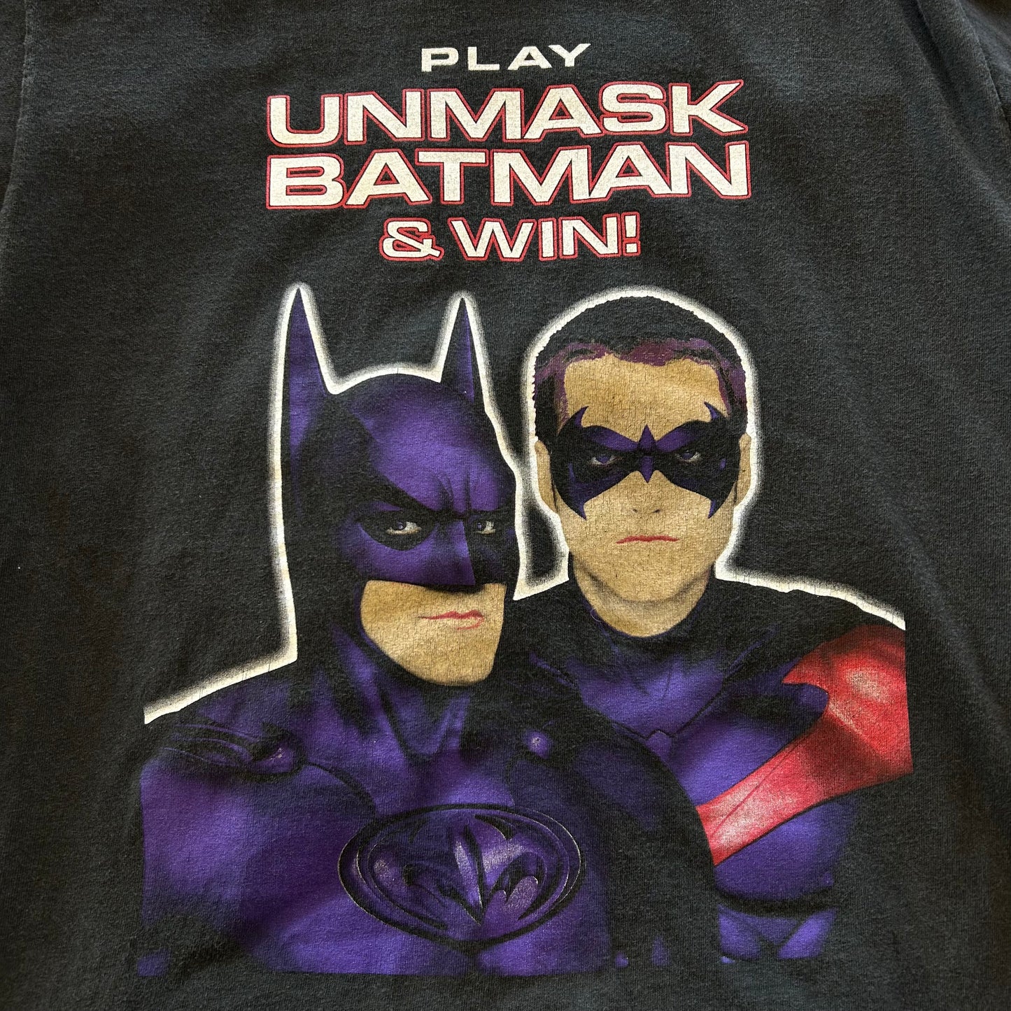 90's Hanes 映画「バットマン＆ロビン Mr.フリーズの逆襲」ムービーTシャツ 黒(M)/A6759T-SO