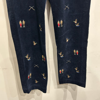 00's Polo RALPH LAUREN corduroy pants コーデュロイパンツ 刺繍 ブラック (32 30)/A9642P-SO