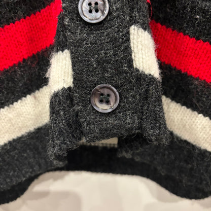 60's Pilgrim  ウールカーディガン 黒赤白 (サイズ不明)/A9226K-SO