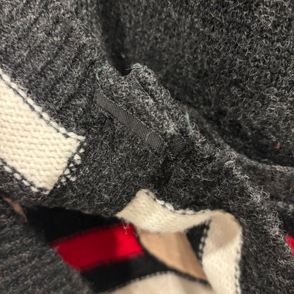 60's Pilgrim  ウールカーディガン 黒赤白 (サイズ不明)/A9226K-SO