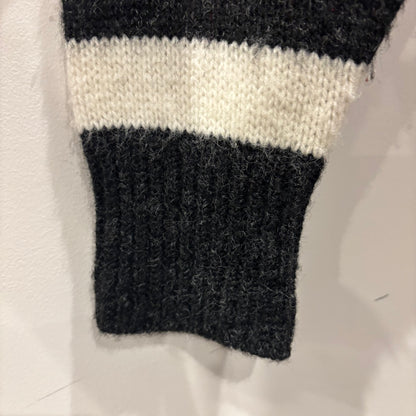 60's Pilgrim  ウールカーディガン 黒赤白 (サイズ不明)/A9226K-SO