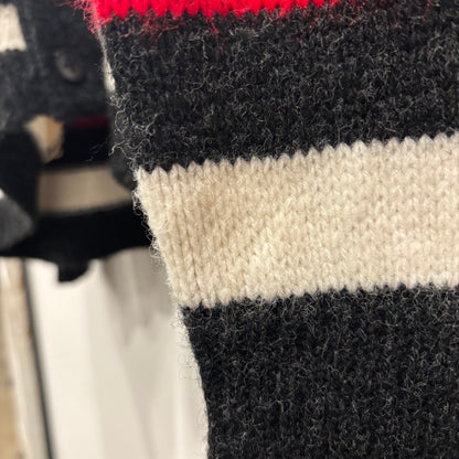 60's Pilgrim  ウールカーディガン 黒赤白 (サイズ不明)/A9226K-SO