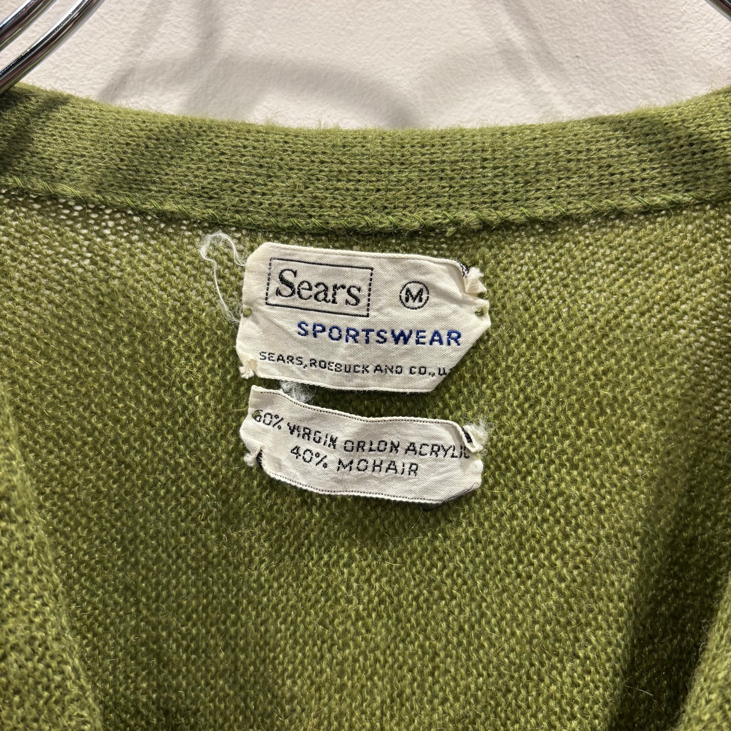 60's Sears モヘアカーディガン グリーン (M)/A8196K-SO