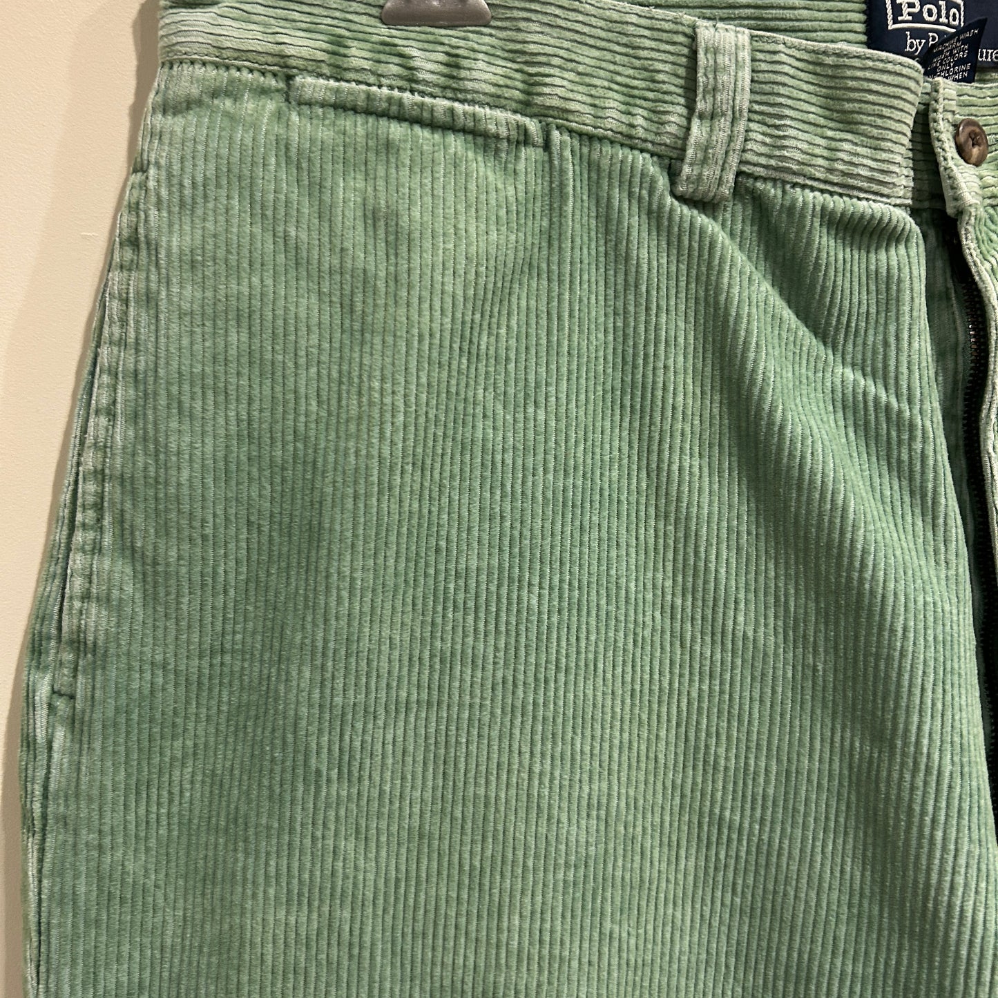 90's~ Polo by Ralph Lauren corduroy Philip pants ラルフローレン コーデュロイ パンツ ライトグリーン (40 30)/A9125P-SO