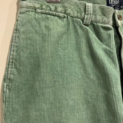 90's~ Polo by Ralph Lauren corduroy Philip pants ラルフローレン コーデュロイ パンツ ライトグリーン (40 30)/A9125P-SO