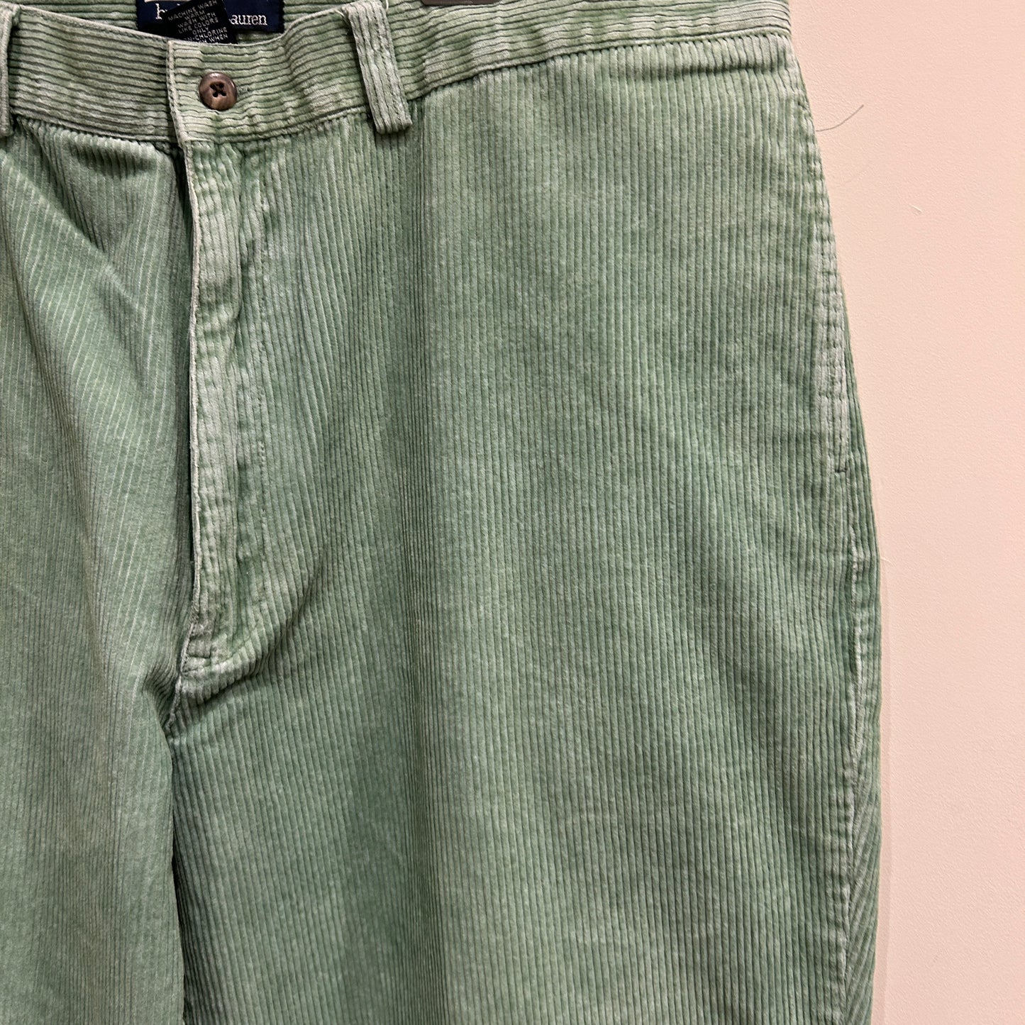 90's~ Polo by Ralph Lauren corduroy Philip pants ラルフローレン コーデュロイ パンツ ライトグリーン (40 30)/A9125P-SO