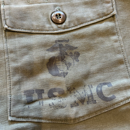 70's USMC ユーティリティーシャツ ステンシル OG 107 (15 1/2 ×33)/B2856SH-SO
