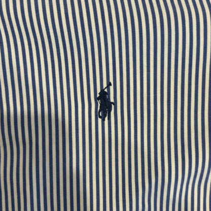 00's Ralph Lauren ラルフローレン ストライプシャツ 白青 (L)/A7969S-SO