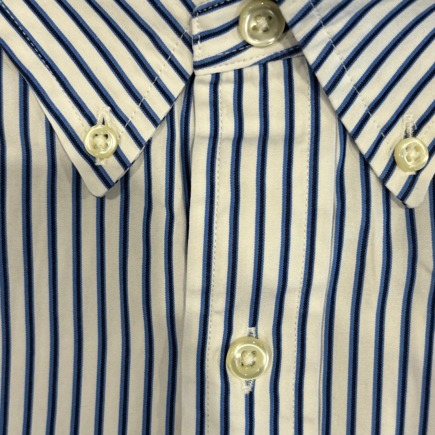 00's Ralph Lauren ラルフローレン ストライプシャツ 青白 (L)/A7993S-SO