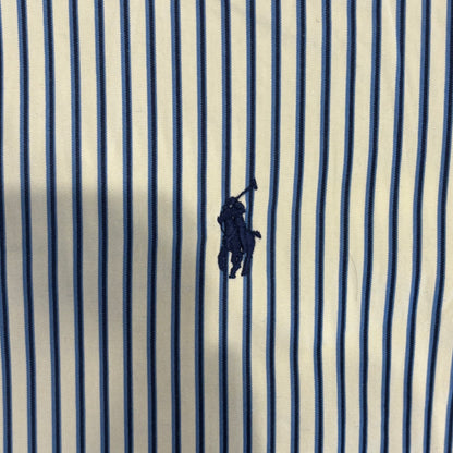 00's Ralph Lauren ラルフローレン ストライプシャツ 青白 (L)/A7993S-SO