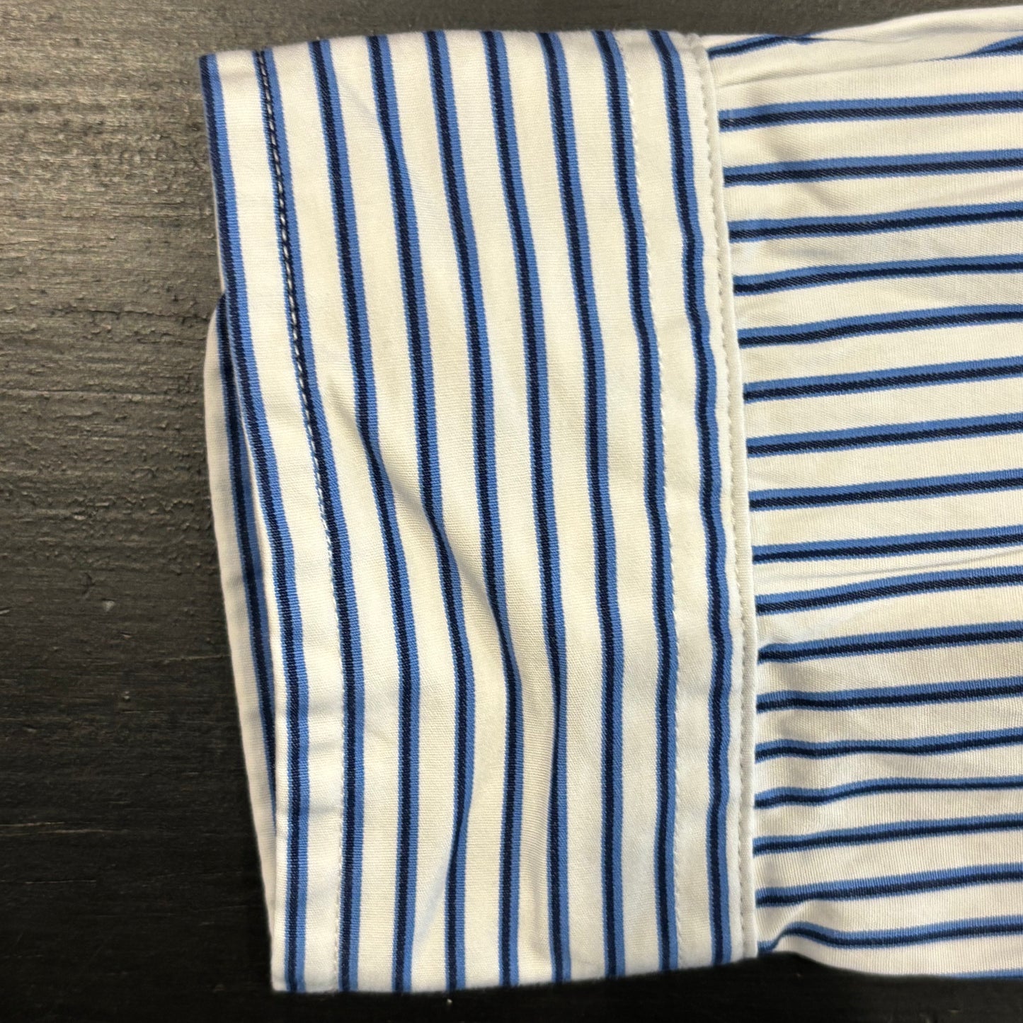 00's Ralph Lauren ラルフローレン ストライプシャツ 青白 (L)/A7993S-SO