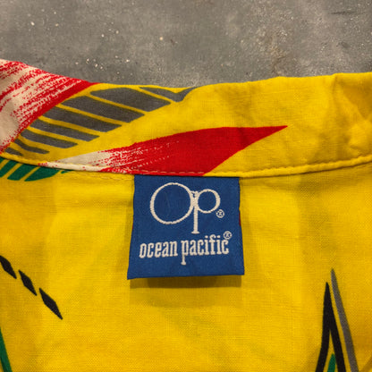 80's Ocean Pacific オーシャンパシフィック アロハシャツ 黄色 サイズ不明 C1121SH-SO