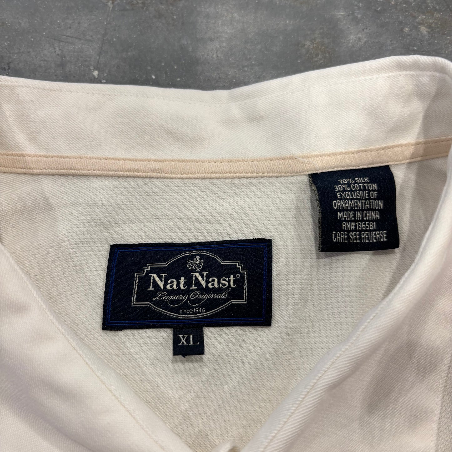 00's Nat Nast シルク コットン キューバシャツ 白 XL A4352SH-SO