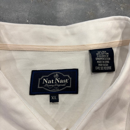 00's Nat Nast シルク コットン キューバシャツ 白 XL A4352SH-SO