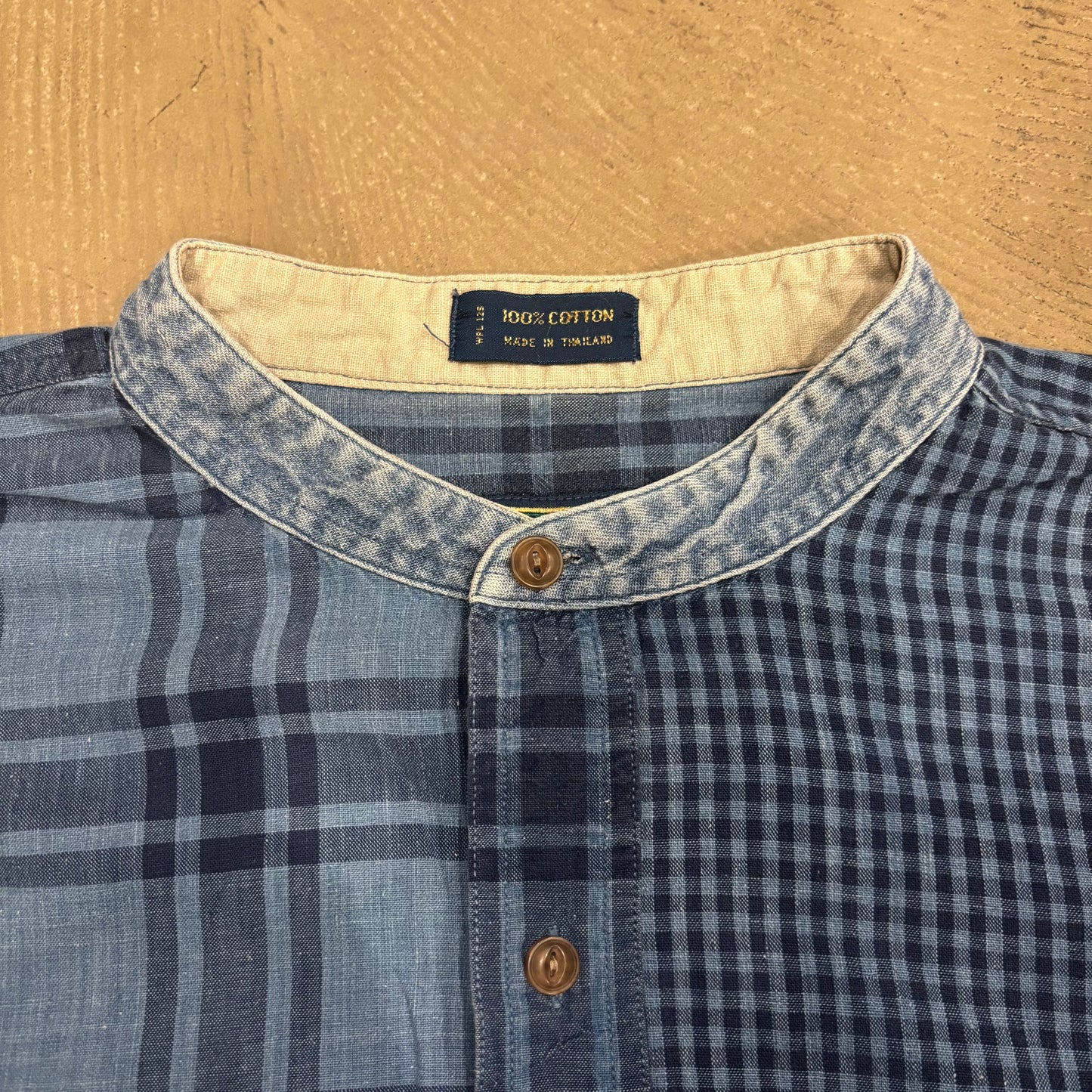 80's Chaps Ralph Lauren チャップスラルフローレン ノーカラーシャツ (XL)/B3446SH-SO
