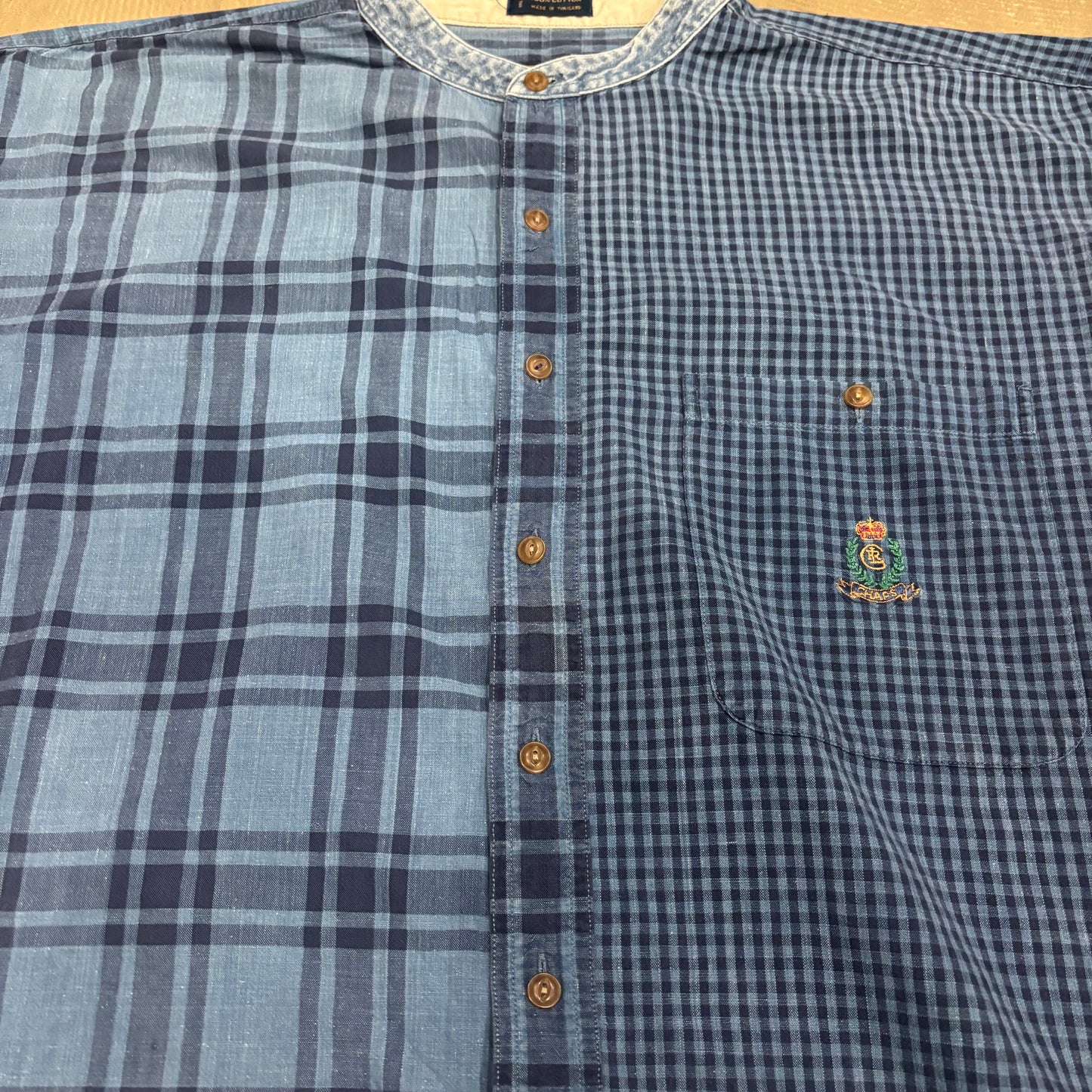 80's Chaps Ralph Lauren チャップスラルフローレン ノーカラーシャツ (XL)/B3446SH-SO