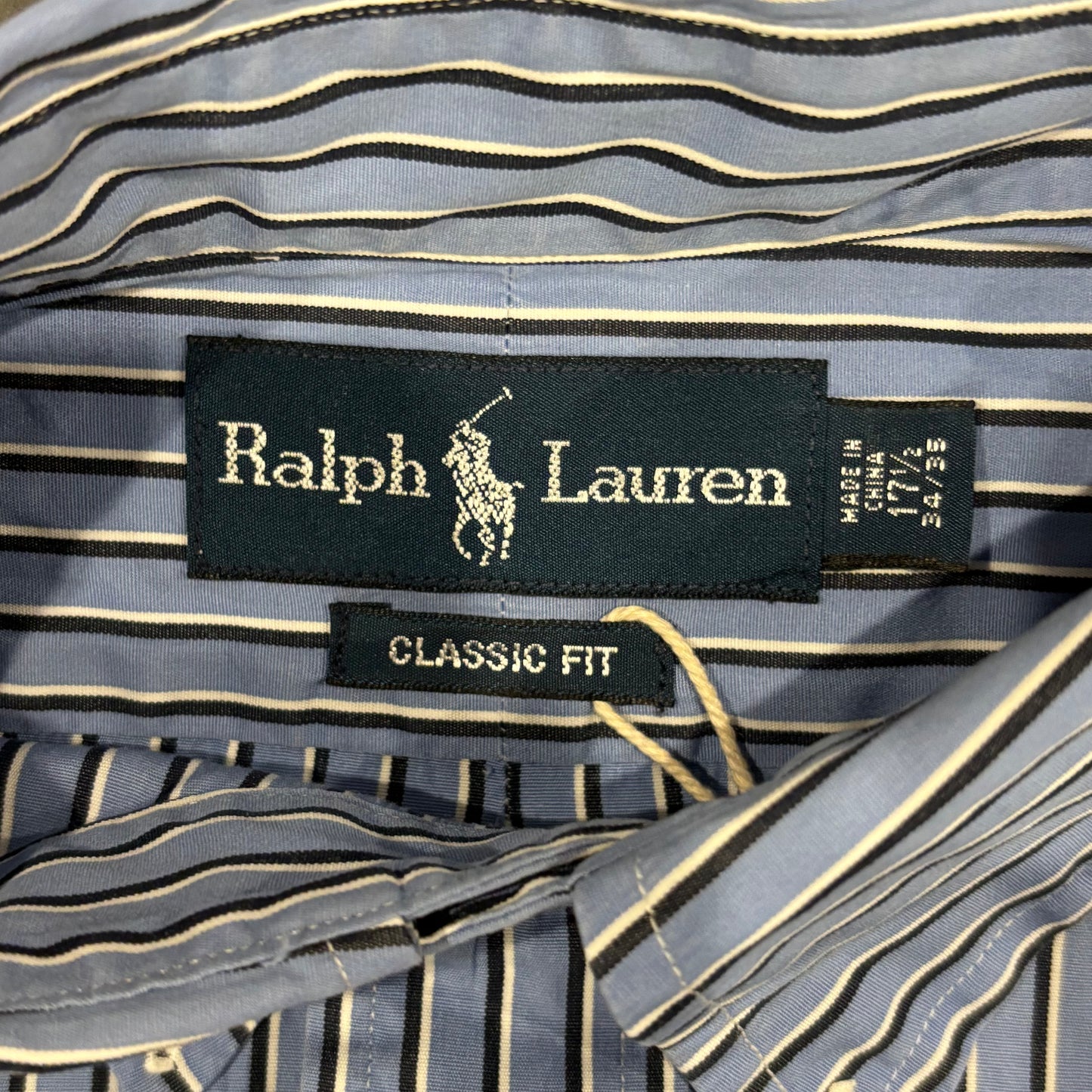 00's Ralph Lauren ラルフローレン ストライプシャツ 青白 (XL)/A7971S-SO