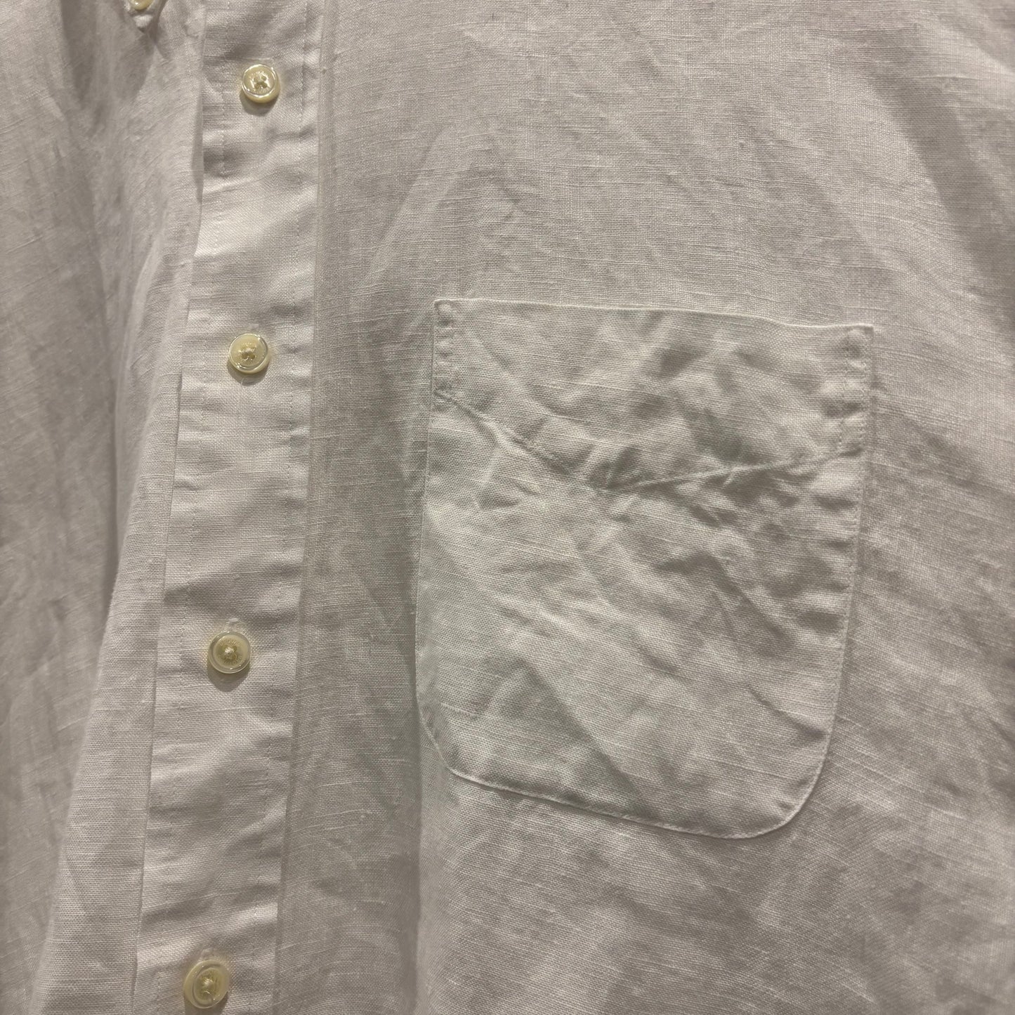 90's Brooks Brothers ブルックス 長袖リネンシャツ 白 (L)/A4561SH-SO