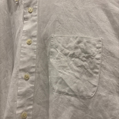 90's Brooks Brothers ブルックス 長袖リネンシャツ 白 (L)/A4561SH-SO