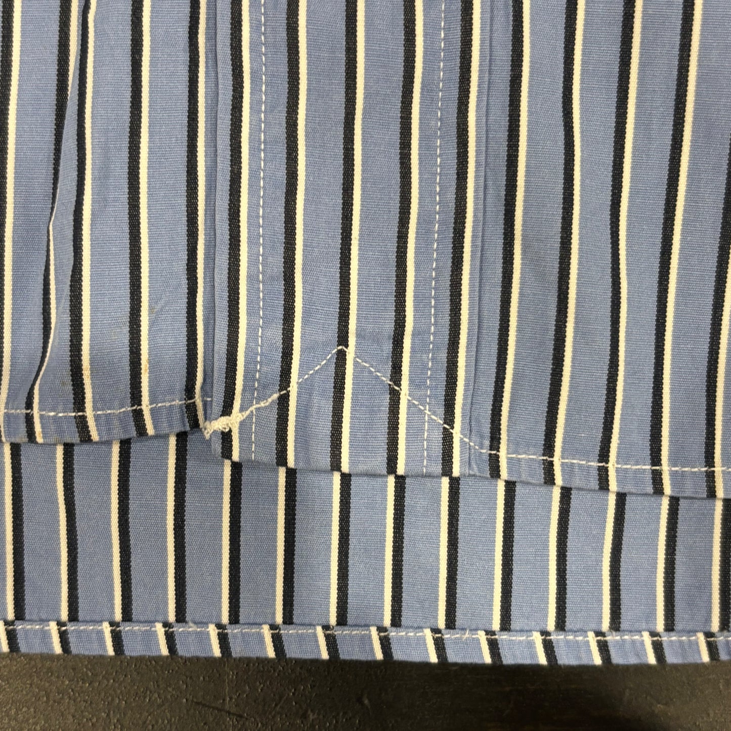 00's Ralph Lauren ラルフローレン ストライプシャツ 青白 (XL)/A7971S-SO