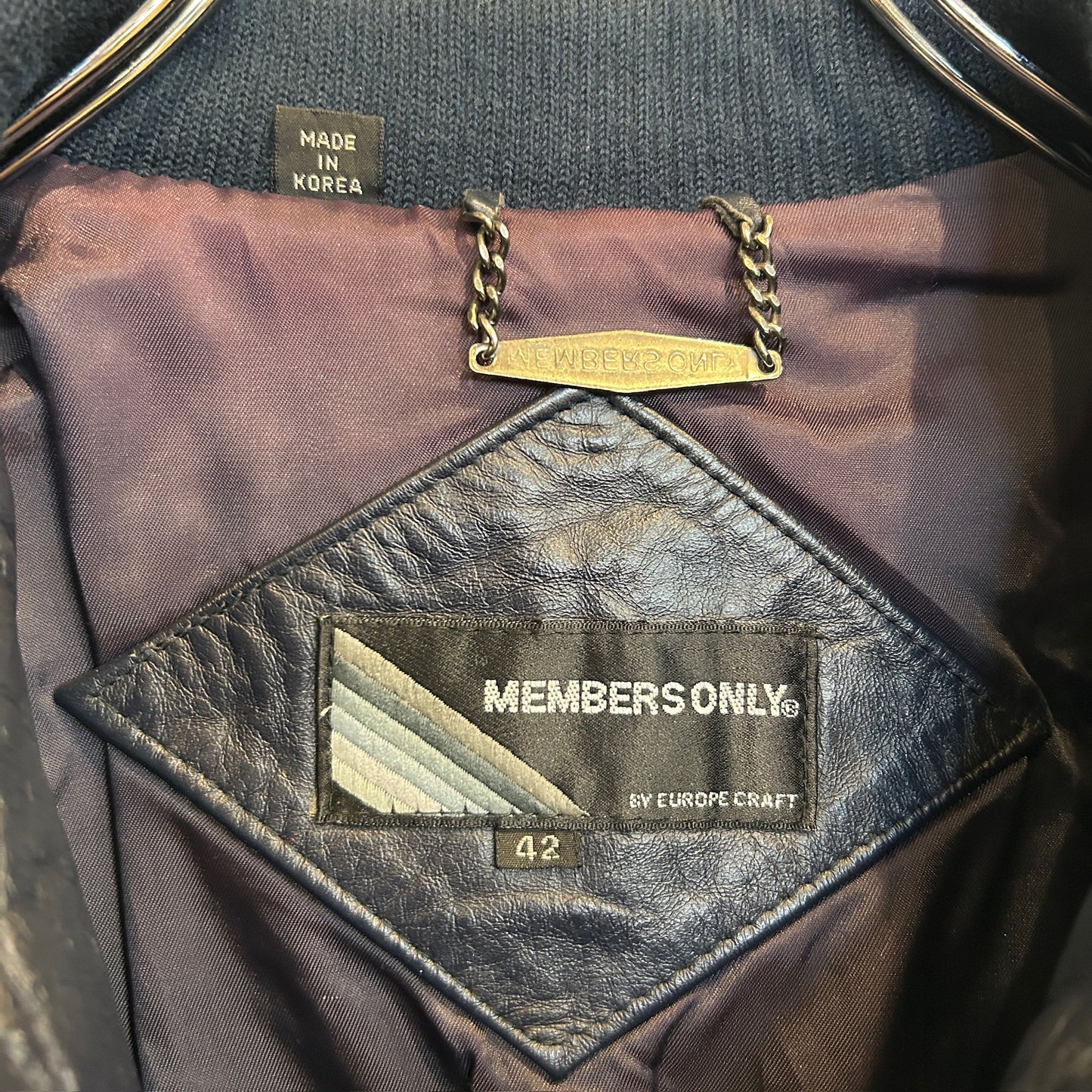 80's~ MEMBERS ONLY leather jacket レザー ジャケット ダークネイビー (42)/B0009J-SO