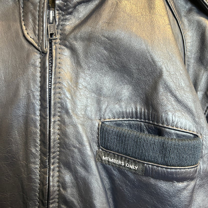 80's~ MEMBERS ONLY leather jacket レザー ジャケット ダークネイビー (42)/B0009J-SO