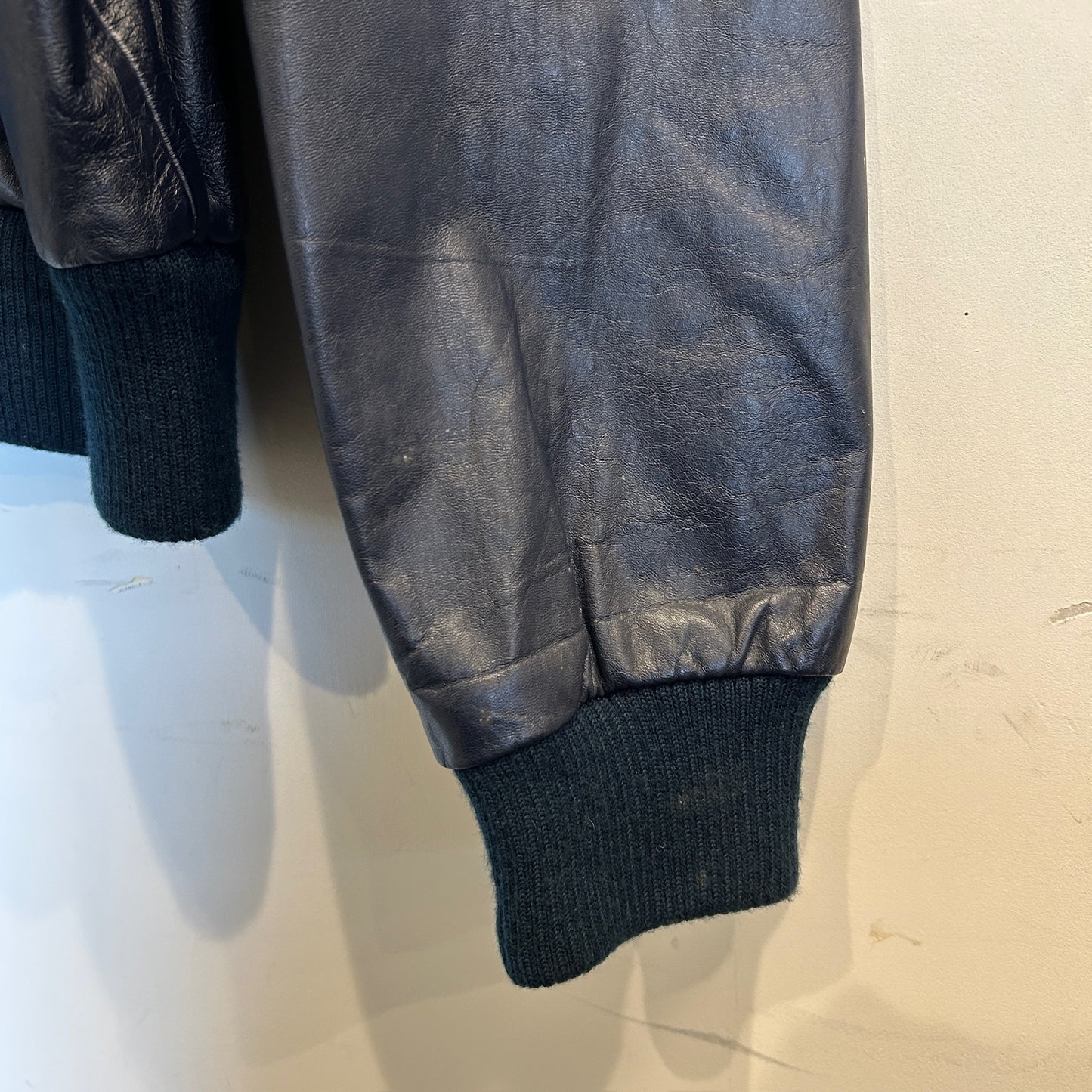 80's~ MEMBERS ONLY leather jacket レザー ジャケット ダークネイビー (42)/B0009J-SO