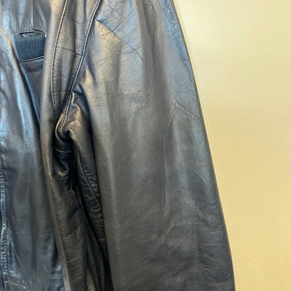 80's~ MEMBERS ONLY leather jacket レザー ジャケット ダークネイビー (42)/B0009J-SO