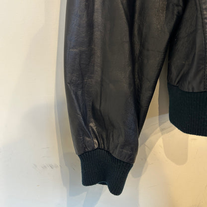 80's~ MEMBERS ONLY leather jacket レザー ジャケット ダークネイビー (42)/B0009J-SO