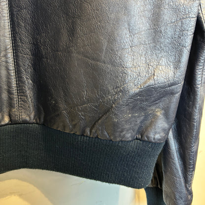 80's~ MEMBERS ONLY leather jacket レザー ジャケット ダークネイビー (42)/B0009J-SO