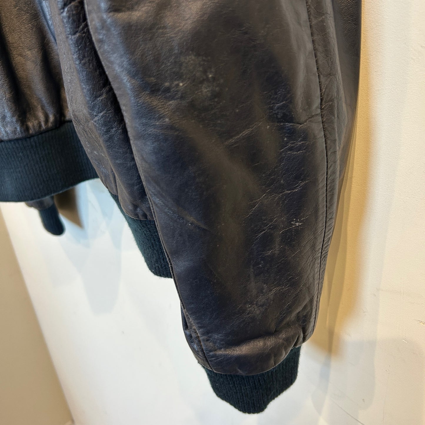 80's~ MEMBERS ONLY leather jacket レザー ジャケット ダークネイビー (42)/B0009J-SO