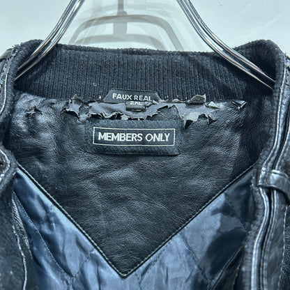90's~ MEMBERS ONLY fake leather jacket ファイクレザー ジャケット ブラック (2XL)/B0584J-SO