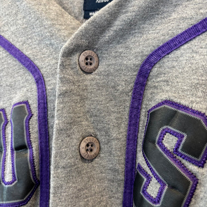 00's Stussy ステューシー ベースボールシャツ グレー (XL)/B3940S-SO