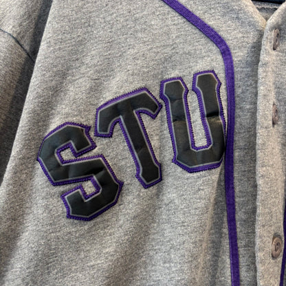 00's Stussy ステューシー ベースボールシャツ グレー (XL)/B3940S-SO