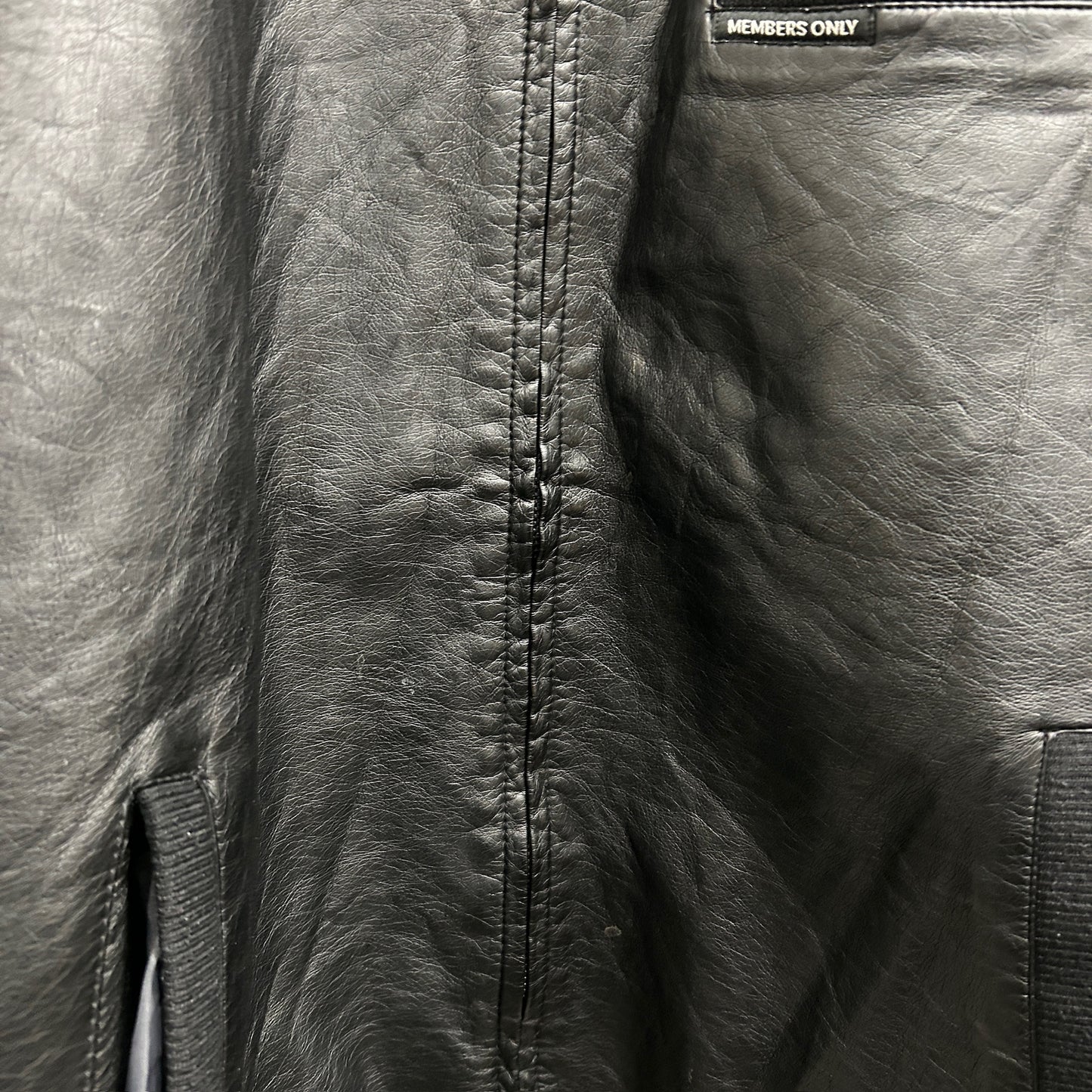 90's~ MEMBERS ONLY fake leather jacket ファイクレザー ジャケット ブラック (2XL)/B0584J-SO