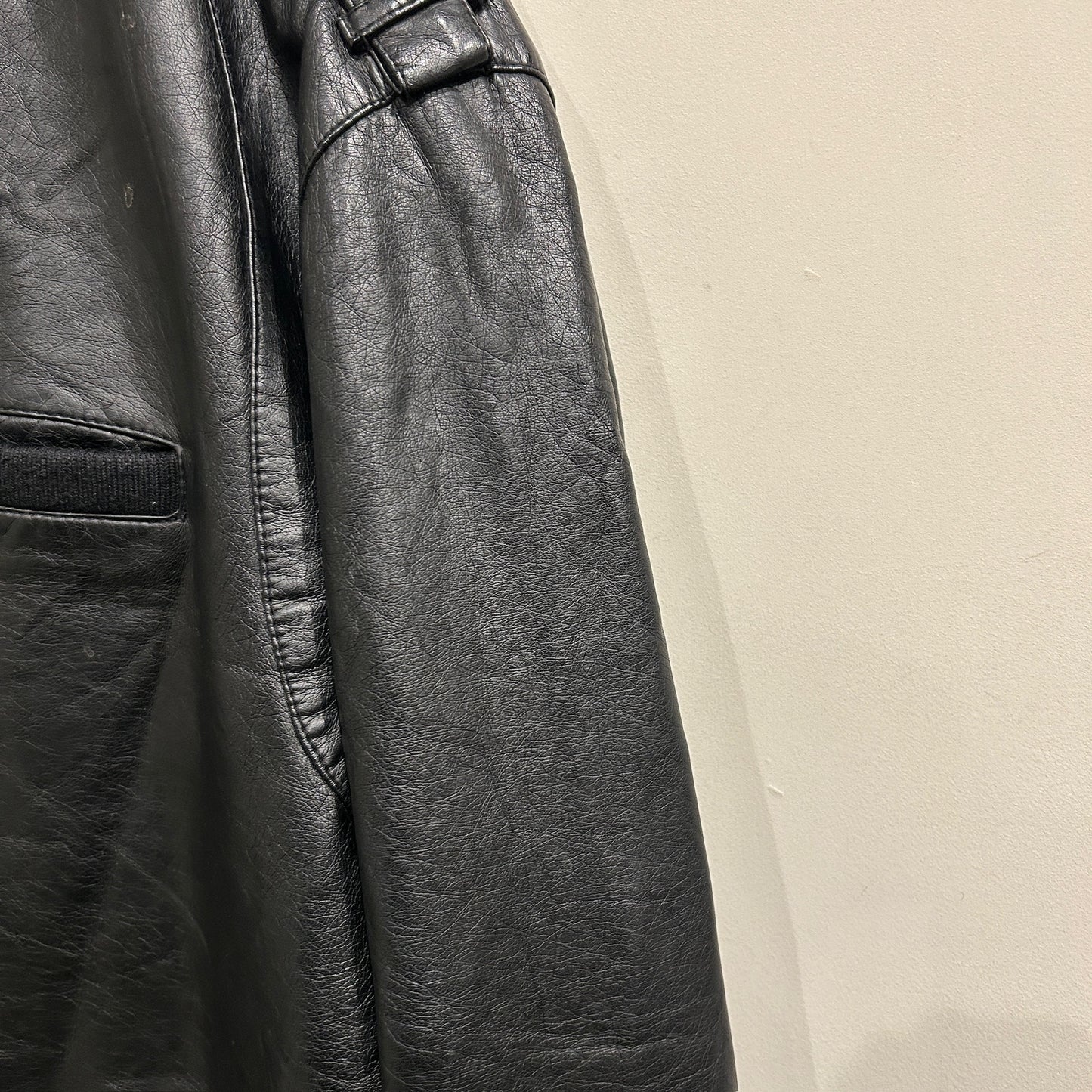 90's~ MEMBERS ONLY fake leather jacket ファイクレザー ジャケット ブラック (2XL)/B0584J-SO