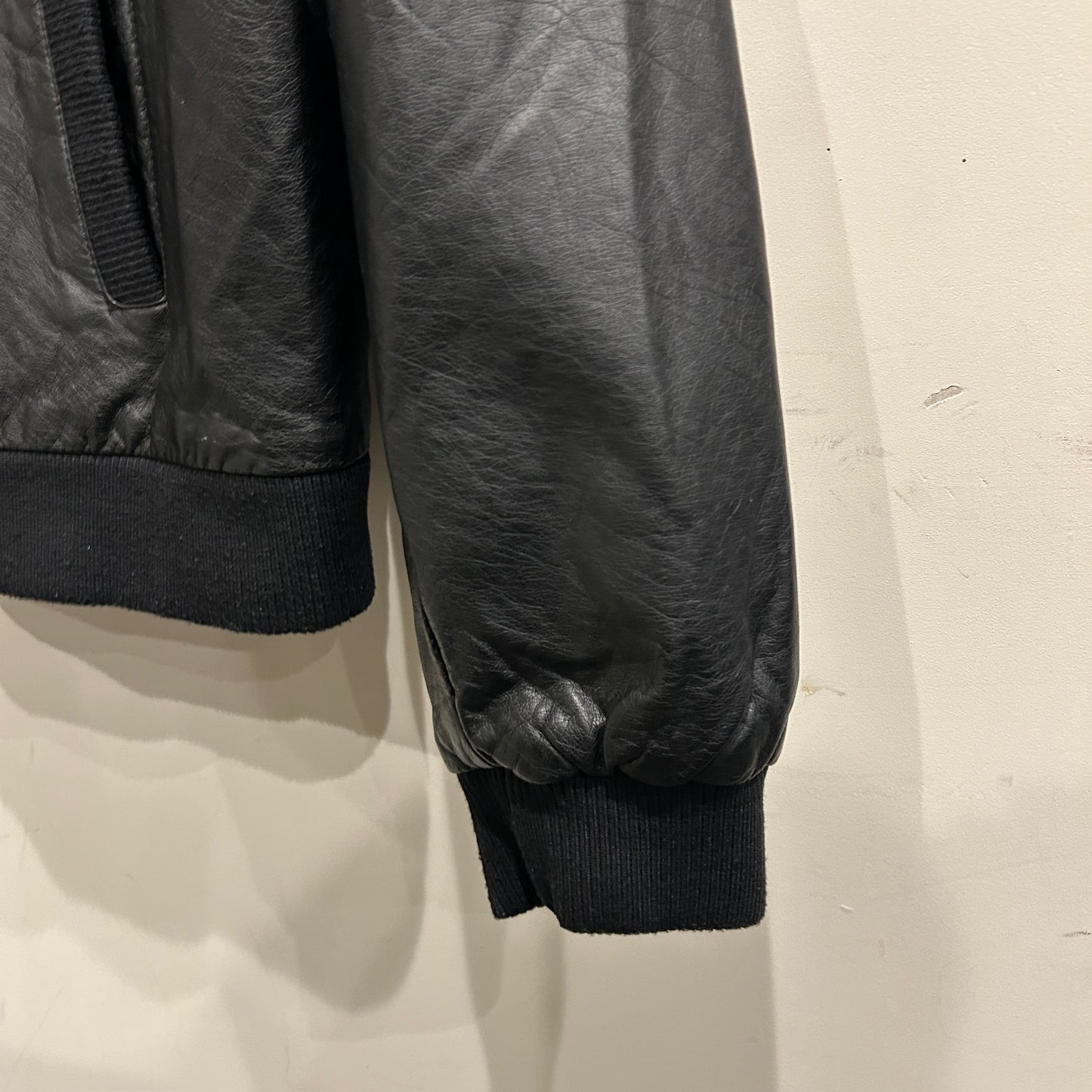 90's~ MEMBERS ONLY fake leather jacket ファイクレザー ジャケット ブラック (2XL)/B0584J-SO