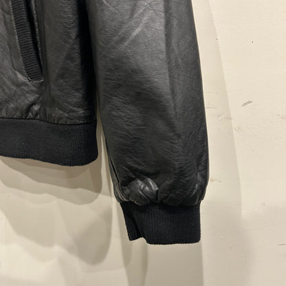 90's~ MEMBERS ONLY fake leather jacket ファイクレザー ジャケット ブラック (2XL)/B0584J-SO