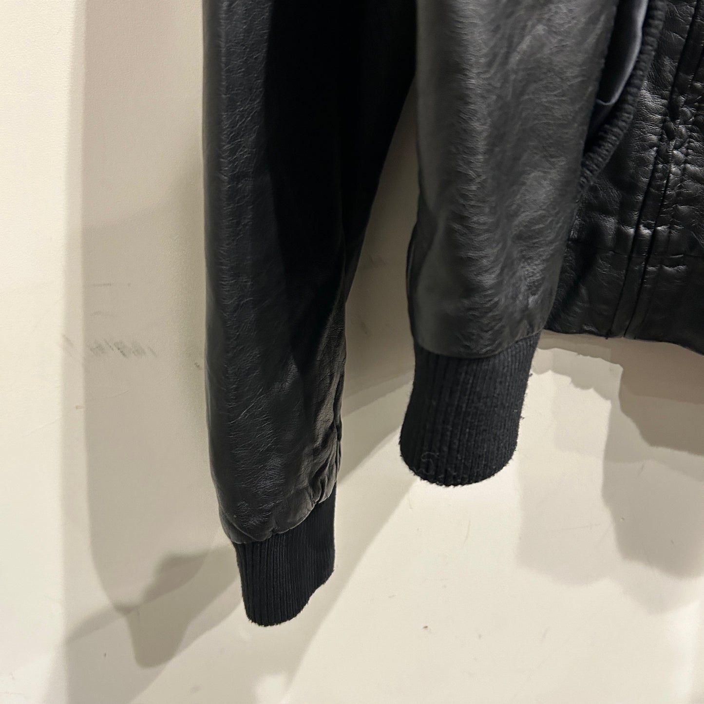 90's~ MEMBERS ONLY fake leather jacket ファイクレザー ジャケット ブラック (2XL)/B0584J-SO