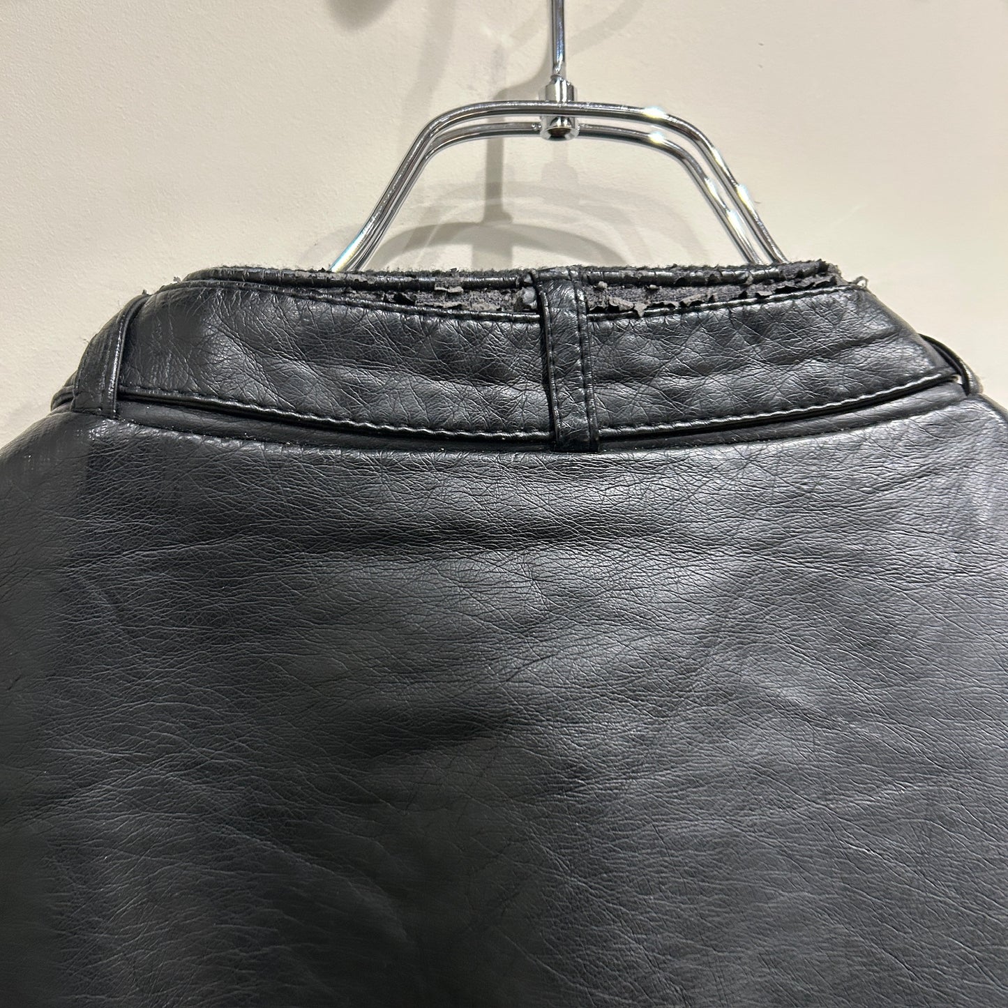 90's~ MEMBERS ONLY fake leather jacket ファイクレザー ジャケット ブラック (2XL)/B0584J-SO