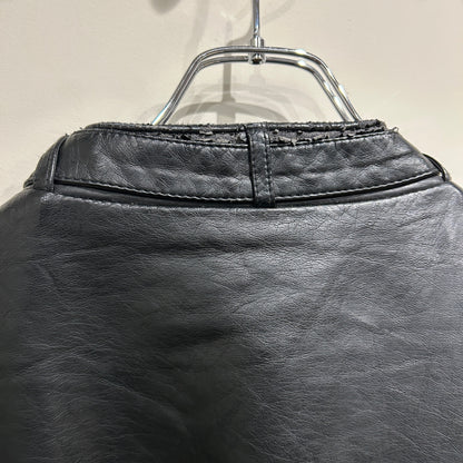 90's~ MEMBERS ONLY fake leather jacket ファイクレザー ジャケット ブラック (2XL)/B0584J-SO