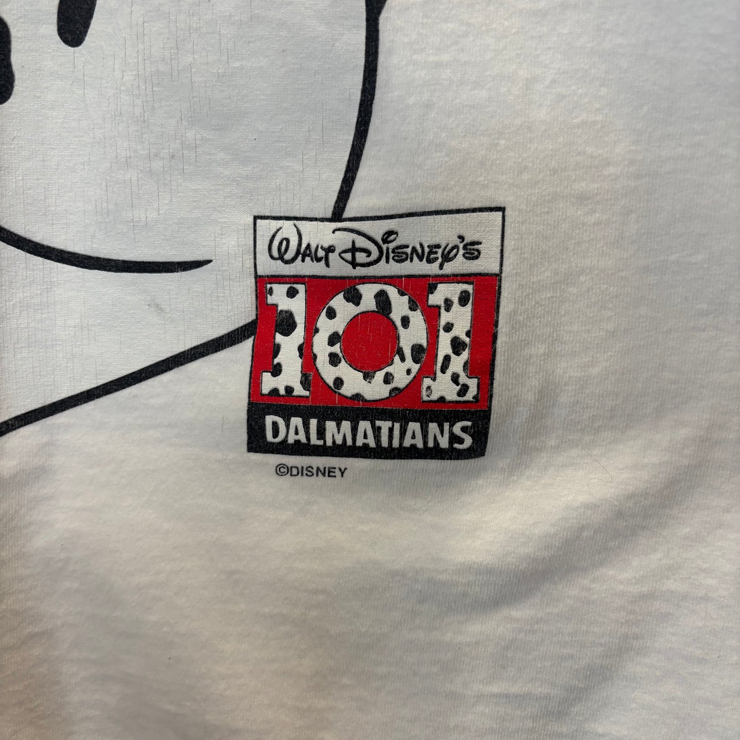 90's Disney "101匹わんちゃん" プリントtシャツ 白(XXL)/C0509T