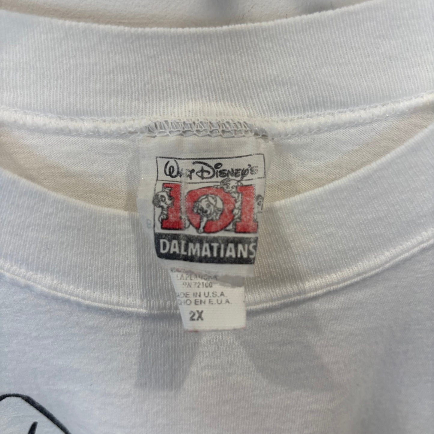 90's Disney "101匹わんちゃん" プリントtシャツ 白(XXL)/C0509T