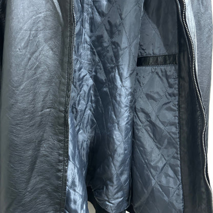 90's~ MEMBERS ONLY fake leather jacket ファイクレザー ジャケット ブラック (2XL)/B0584J-SO