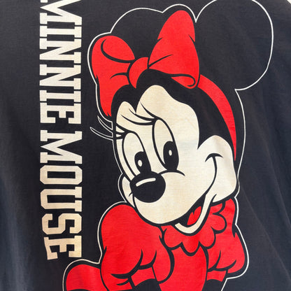 90's Disney ミニーマウス 両面プリント tシャツ黒(XXXXL)/C0503T