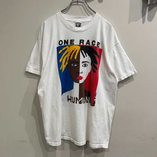 90's  “ONE RACE HUMAN” Tシャツ (XL)/A4371T-SO
