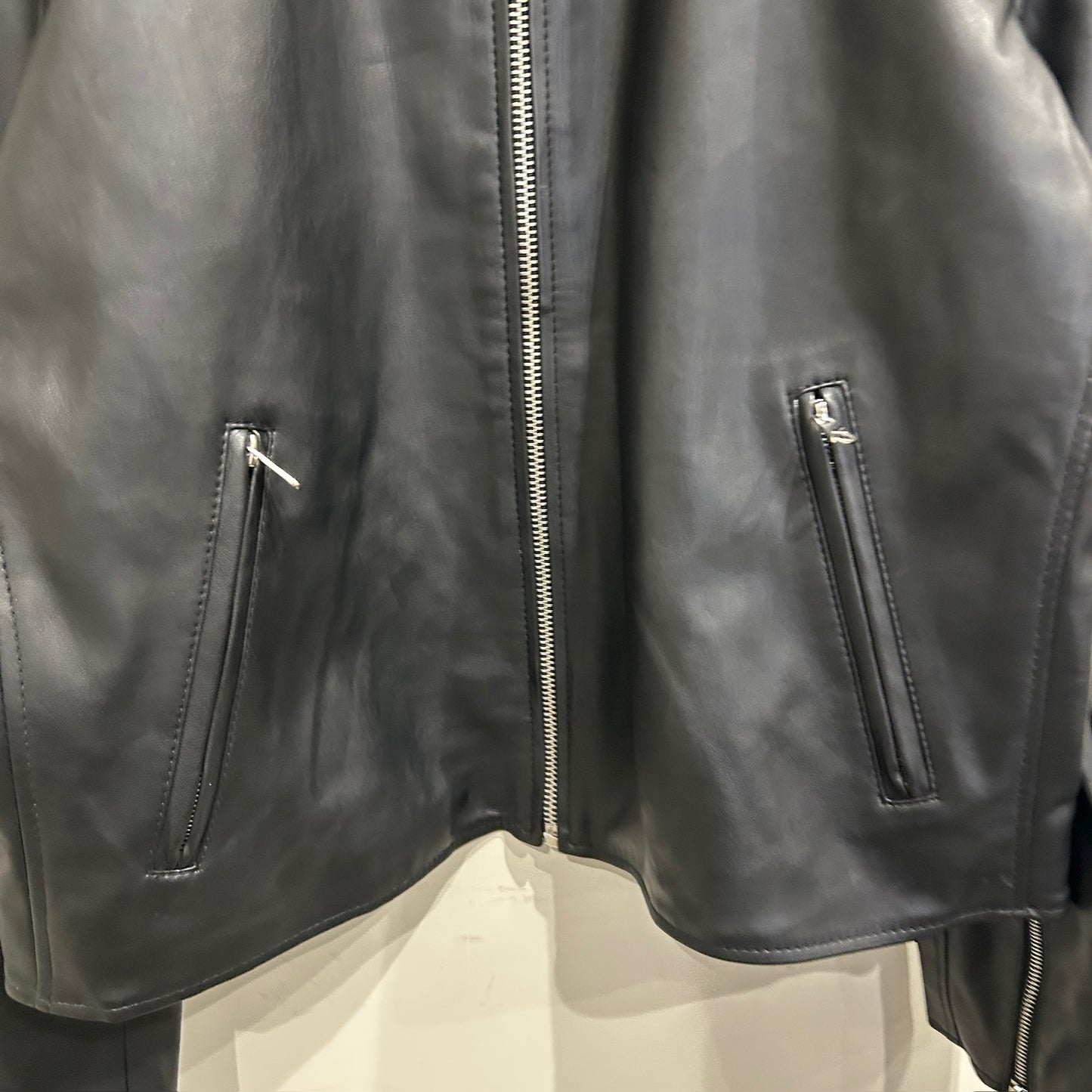 00's WHET BLU fake leather jacket フェイクレザー シングルライダース ジャケット (L)/B0554J-SO